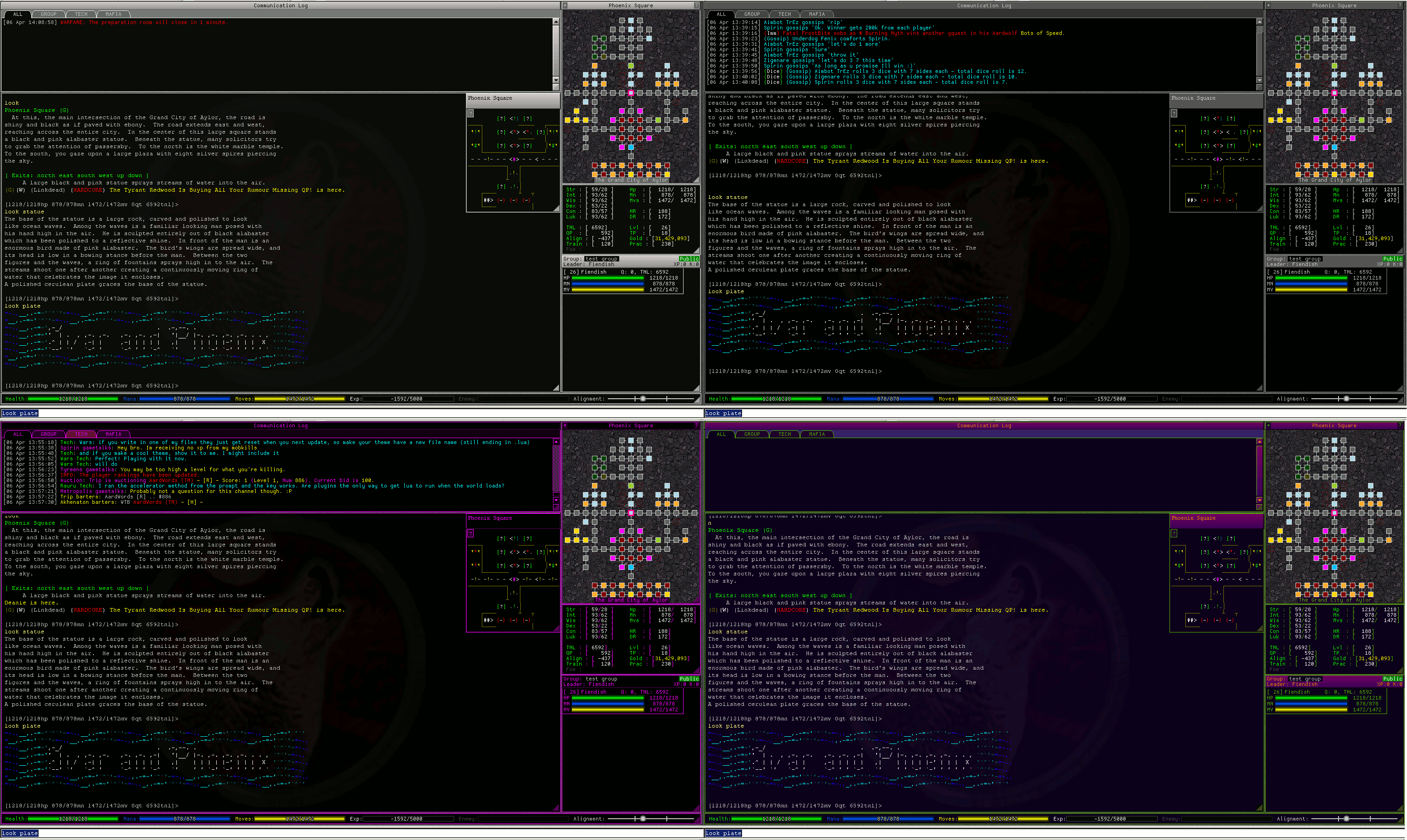 Screenshots of different color themes side-by-side