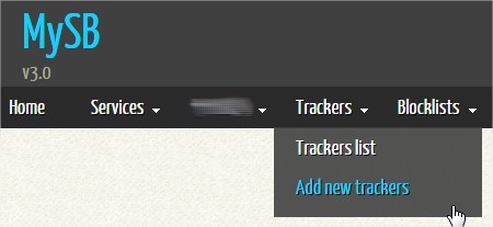 Menu trackers